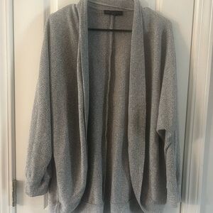 Joan Vass Heather Gray Open Cardigan